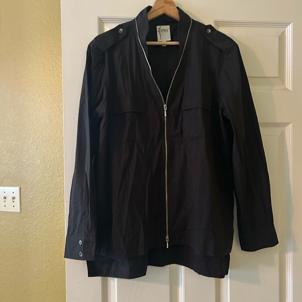 Finley Elegant Black Shirt or jacket  large looks new